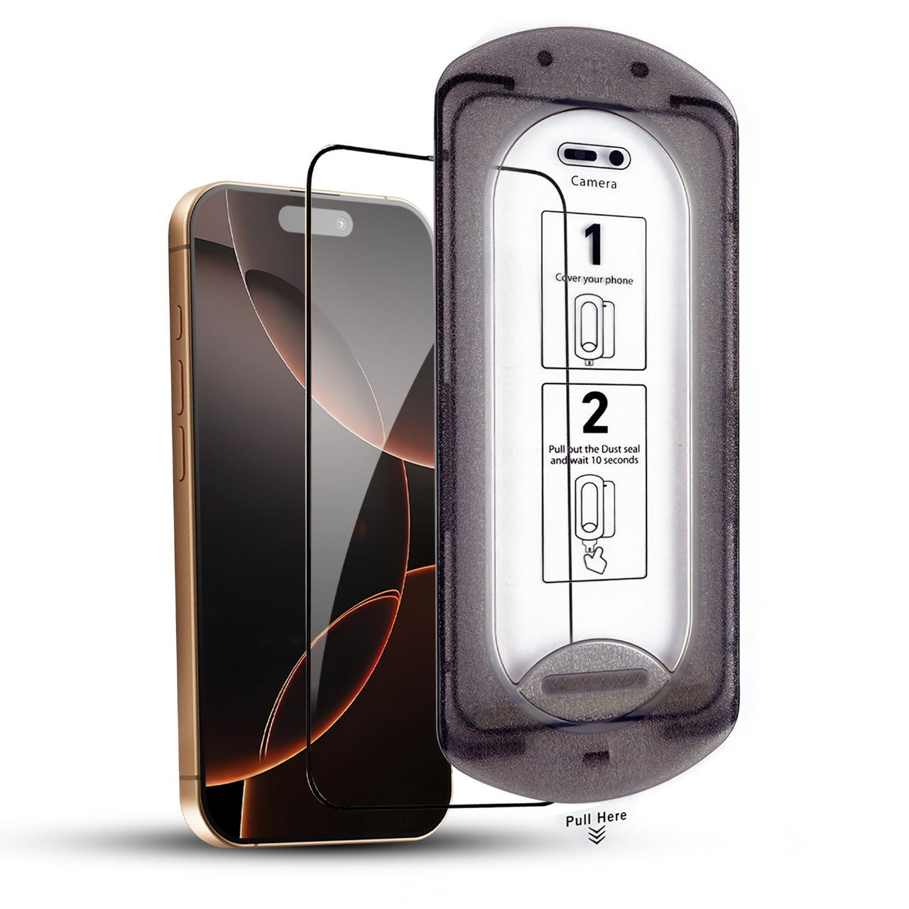 1Moon Tempered Glass for iPhone 15 – DIY Easy Installation Frame, 9H Screen Protector with HD Clarity, Scratch Resistant, Oleophobic Coating, Dust Guard for Ear Speaker, Bubble-Free | 1 Pack