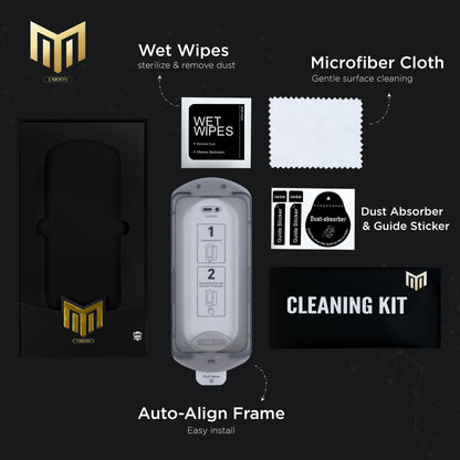1Moon Tempered Glass for iPhone 16/ 15 – DIY Easy Installation Frame, 9H Screen Protector with HD Clarity, Scratch Resistant, Oleophobic Coating, Dust Guard for Ear Speaker, Bubble-Free | 1 Pack