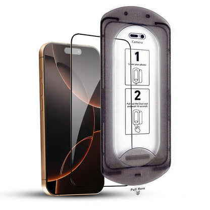 1Moon Tempered Glass for iPhone 15 – DIY Easy Installation Frame, 9H Screen Protector with HD Clarity, Scratch Resistant, Oleophobic Coating, Dust Guard for Ear Speaker, Bubble-Free | 1 Pack